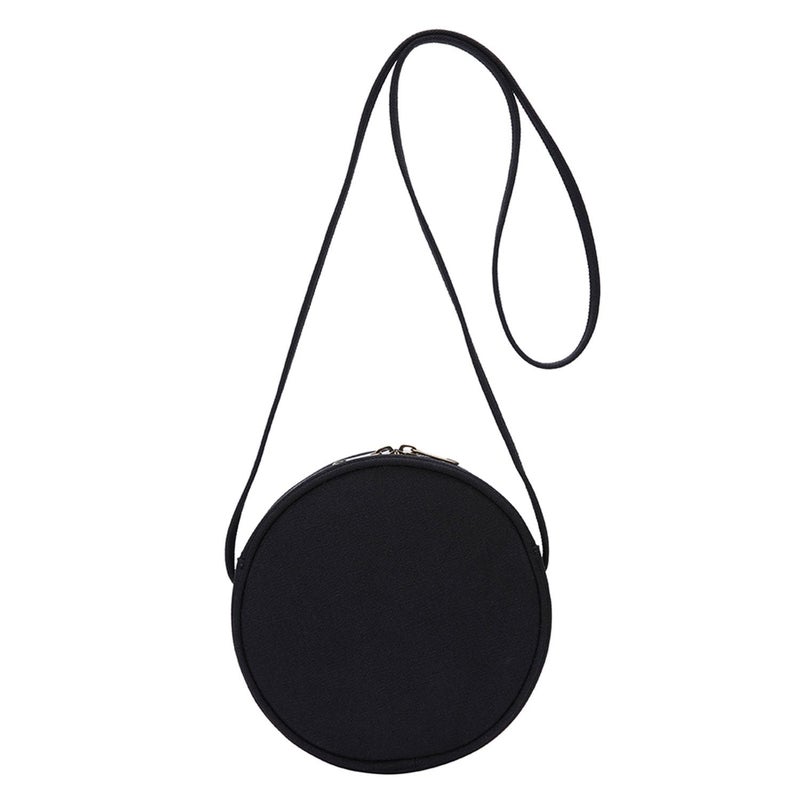 YONBEN Circle Crossbody Bag for Women - Cotton Canvas Circle Purse with Zipper,Adjustable Knot Shoulder Straps - Image 1